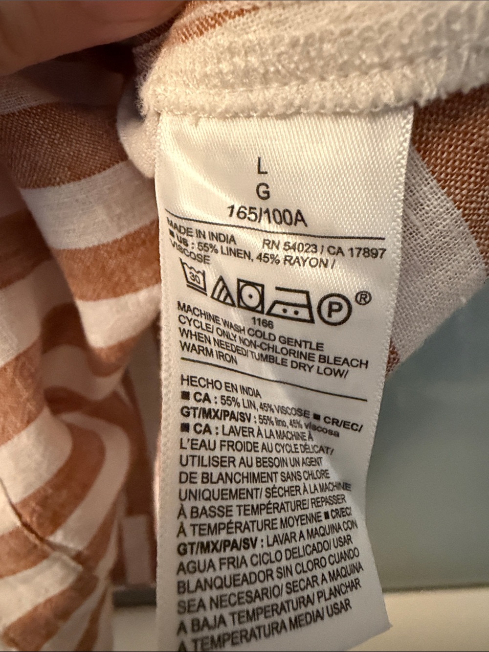 Old Navy Women's Casual Striped Linen Shirt - Picture 4 of 5